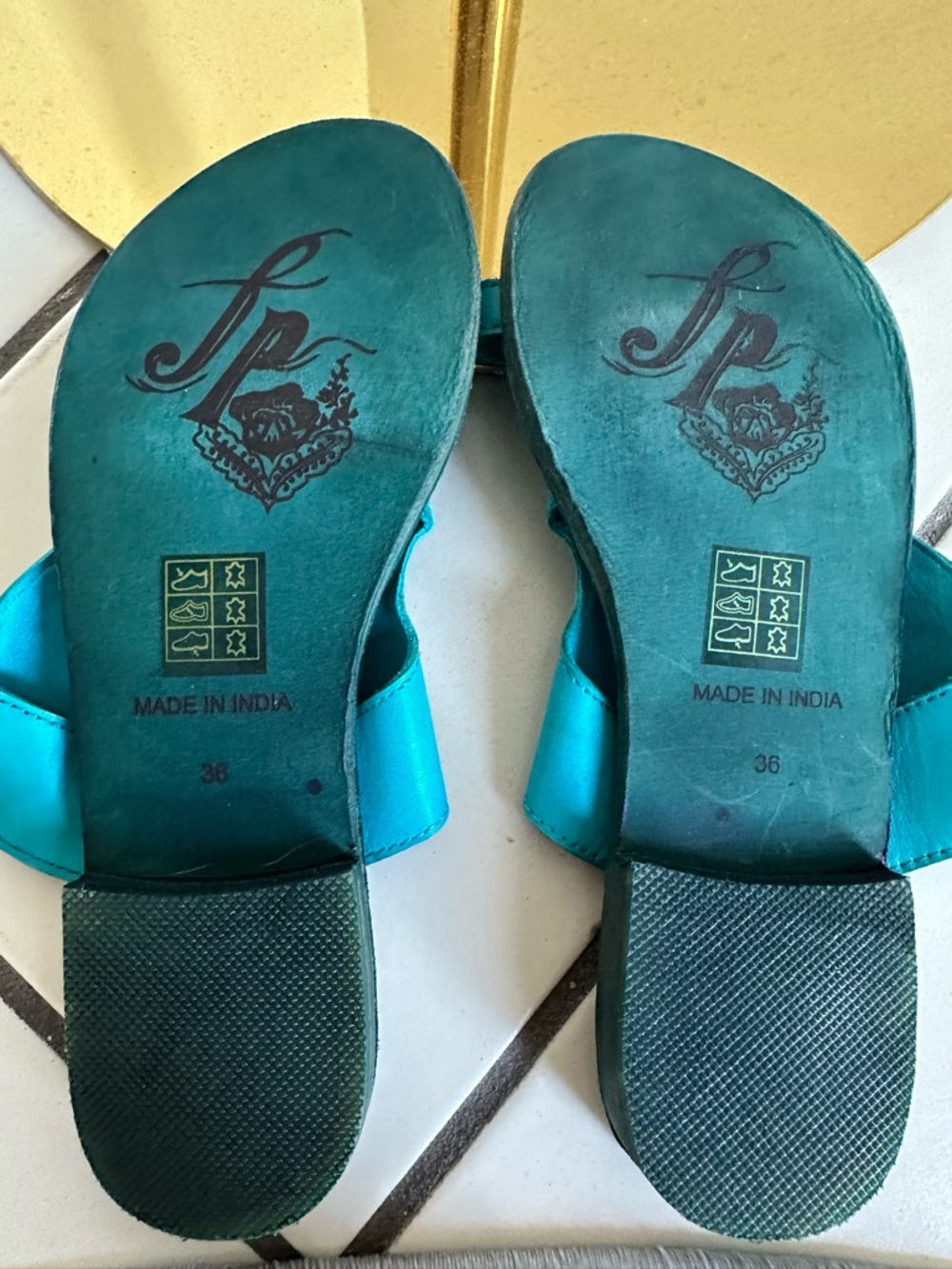 NWOB Free People Sant Antoni Turquoise Slide - Size 36 - Picture 6 of 9